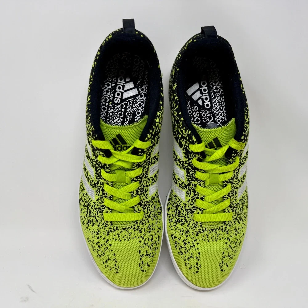 Adidas Adicross Spikeless Golf Shoes Solar Lime & Black Knit Men's 10.5